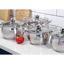 Laden Sie das Bild in den Galerie-Viewer, Daniks Classic Kochtopf aus Edelstahl mit Glasdeckel (2 L, Ø 16 cm)
