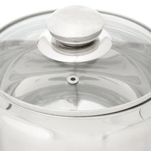 Laden Sie das Bild in den Galerie-Viewer, Daniks Classic Stielkasserolle aus Edelstahl mit Glasdeckel (2 L, Ø 16 cm)