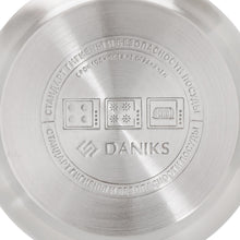 Laden Sie das Bild in den Galerie-Viewer, Daniks Classic Stielkasserolle aus Edelstahl mit Glasdeckel (2 L, Ø 16 cm)