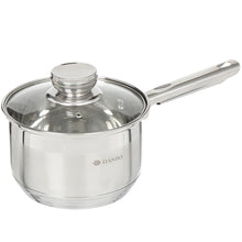 Laden Sie das Bild in den Galerie-Viewer, Daniks Standard Kasserolle aus Edelstahl mit Deckel (2 L, Ø 16 cm)