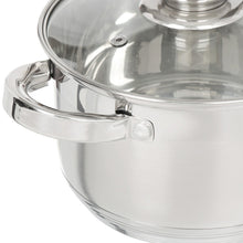 Laden Sie das Bild in den Galerie-Viewer, Daniks Standard Kochtopf aus Edelstahl mit Glasdeckel (6.5 L, Ø 24 cm)