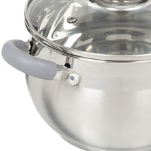 Laden Sie das Bild in den Galerie-Viewer, Daniks Modern Topf aus Edelstahl mit Glasdeckel (4 L, Ø 20 cm)