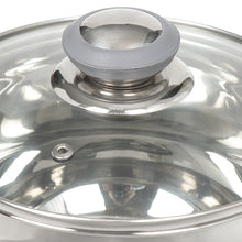 Laden Sie das Bild in den Galerie-Viewer, Daniks Modern Topf aus Edelstahl mit Glasdeckel (6.5 L, Ø 24 cm)