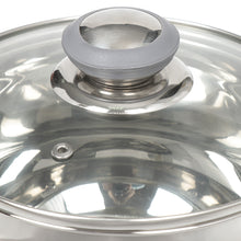 Laden Sie das Bild in den Galerie-Viewer, Daniks Modern Koctopfset aus Edelstahl mit Glasdeckel (2L, Ø 16cm + 2.9L, Ø 18cm + 4L, Ø 20cm)