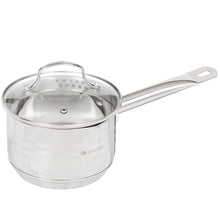 Laden Sie das Bild in den Galerie-Viewer, Daniks Tokio Kasserolle aus Edelstahl mit Glasdeckel (2L, Ø 16cm)