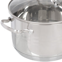 Laden Sie das Bild in den Galerie-Viewer, Daniks Tokio Kochtopf aus Edelstahl mit Glasdeckel (5.9L, Ø 24cm)