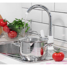 Laden Sie das Bild in den Galerie-Viewer, Daniks Tokio Kasserolle aus Edelstahl mit Glasdeckel (2L, Ø 16cm)