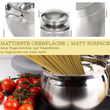 Laden Sie das Bild in den Galerie-Viewer, Daniks Classic Kochtopfset 6-tellig, aus Edelstahl, mit Glasdeckel, 2L+3L+4L