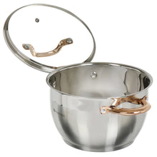 Laden Sie das Bild in den Galerie-Viewer, Daniks Vivat Gold Kochtopf aus Edelstahl mit Glasdeckel (1.8 L, Ø 18 cm)