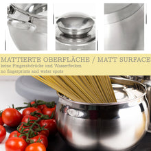 Laden Sie das Bild in den Galerie-Viewer, Daniks Classic Stielkasserolle aus Edelstahl mit Glasdeckel (2 L, Ø 16 cm)