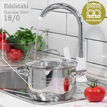 Laden Sie das Bild in den Galerie-Viewer, Daniks Tokio Kochtopf aus Edelstahl mit Glasdeckel (4.75L, Ø 22cm)