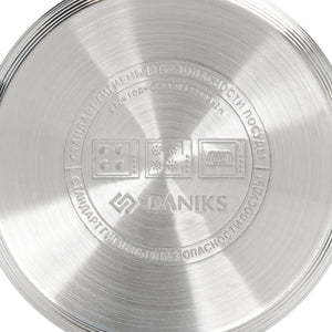 Daniks Standard Kasserolle aus Edelstahl mit Deckel (2 L, Ø 16 cm)