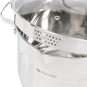 Daniks Tokio Kochtopfset 6-teilig / 1.9L+2.9L+4.75L / aus Edelstahl / mit Glasdeckel