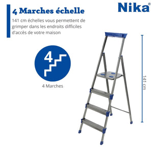 Nika Stehleiter / aus Metall / einseitg begehbar / bis zu 150kg belastbar / klappbar