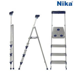 Nika Stehleiter / aus Metall / einseitg begehbar / bis zu 150kg belastbar / klappbar