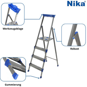 Nika Stehleiter / aus Metall / einseitg begehbar / bis zu 150kg belastbar / klappbar